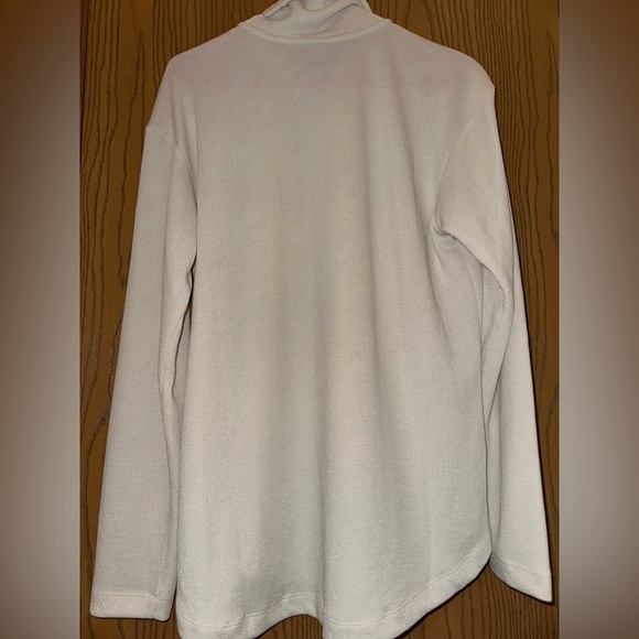 Women’s Columbia Long Sleeve Cream Turtleneck Button Up Neck Size Large - Picture 12 of 13